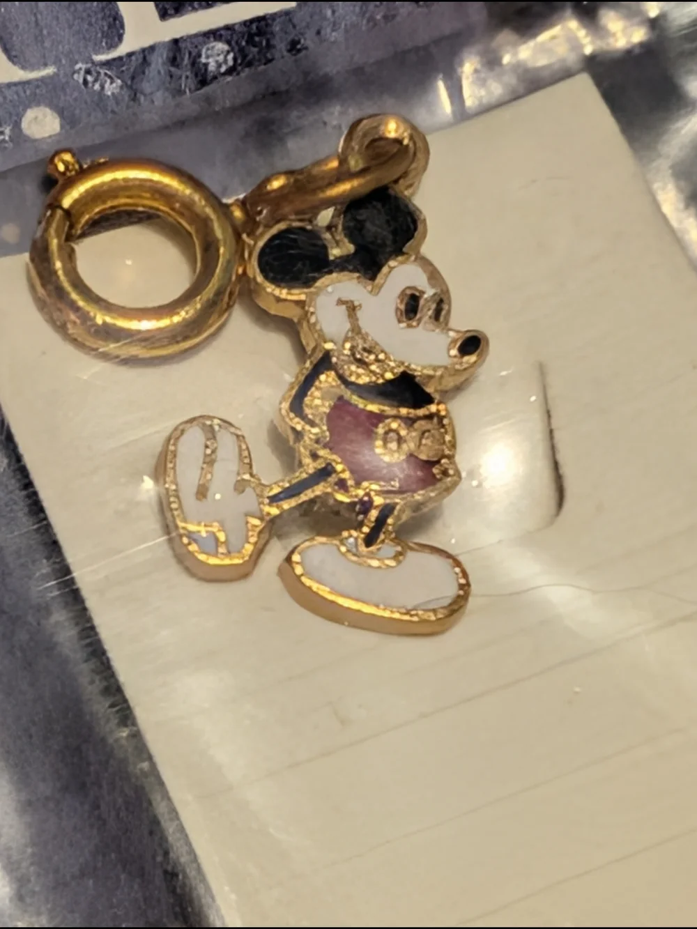 Vintage Walt Disney Productions MICKEY MOUSE Charm Pendant Enamel PRCO Retro